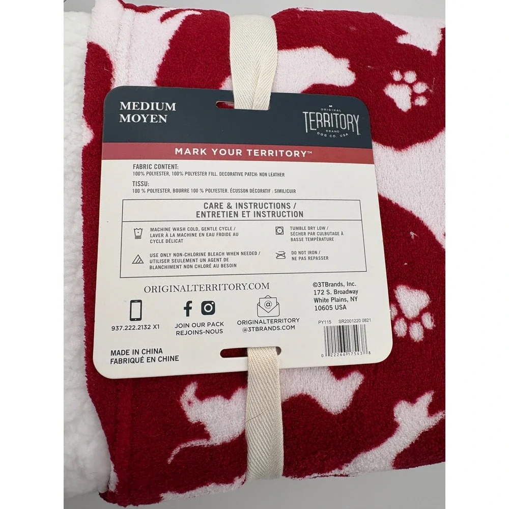NWT Original Territory Dog Bed Blanket Set Medium EASY WASH Crate Mat & Blanket